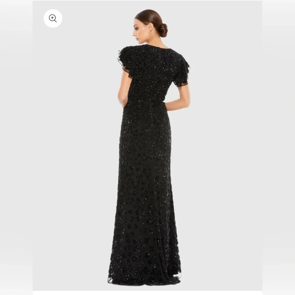 Mac Duggal Black Sequin Maxi Dress - Picture 2 of 6